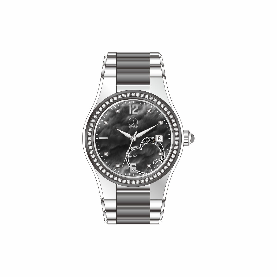 ORADORA QUEEN Black Swiss Quartz Women's